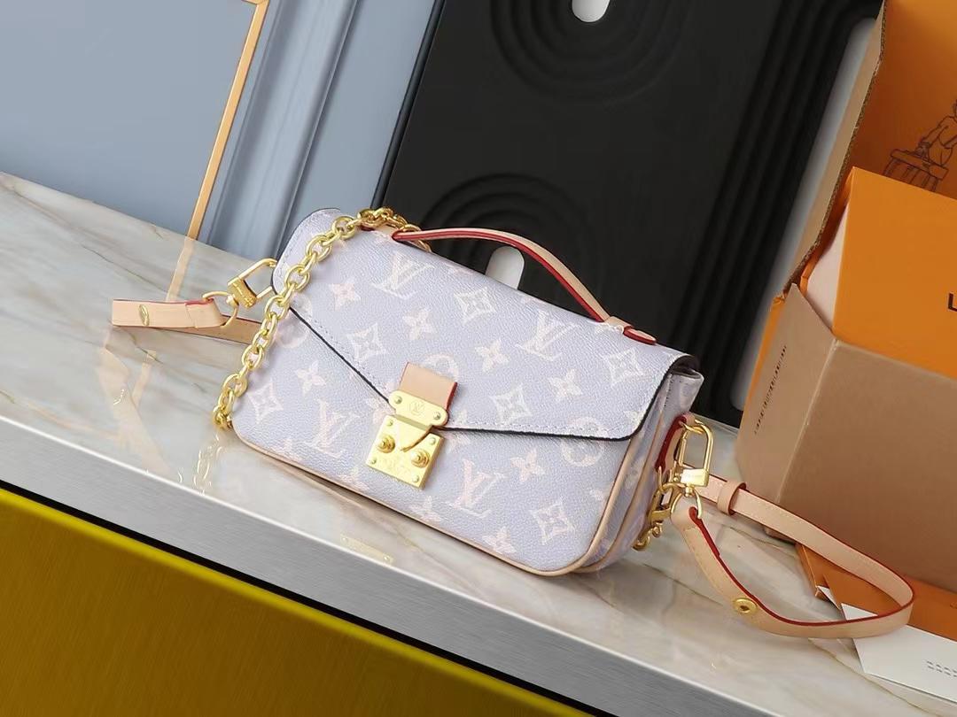 Louis Vuitton Pochette M Tis East West Coated Canvas Trianon Purple Gray 21Cm M12429