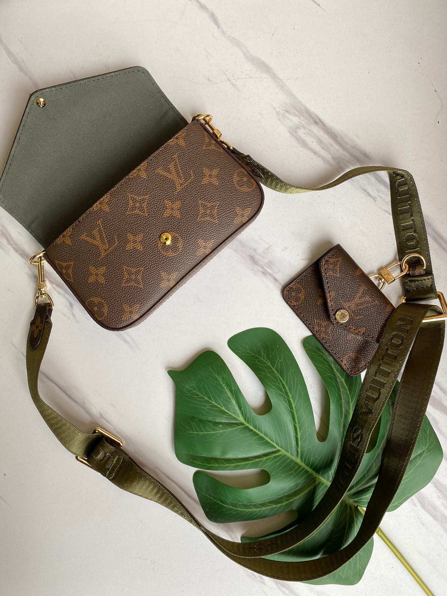 Louis Vuitton F Licie Strap Go 17Cm Green