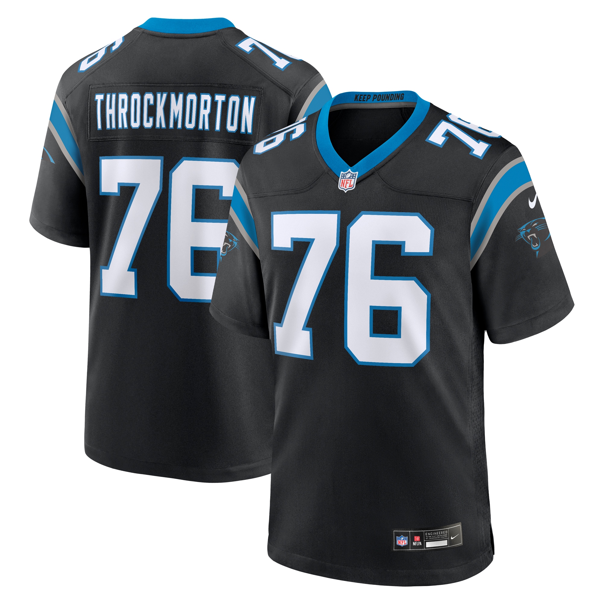 Calvin Throckmorton Carolina Panthers Nike Team Game Jersey -  Black