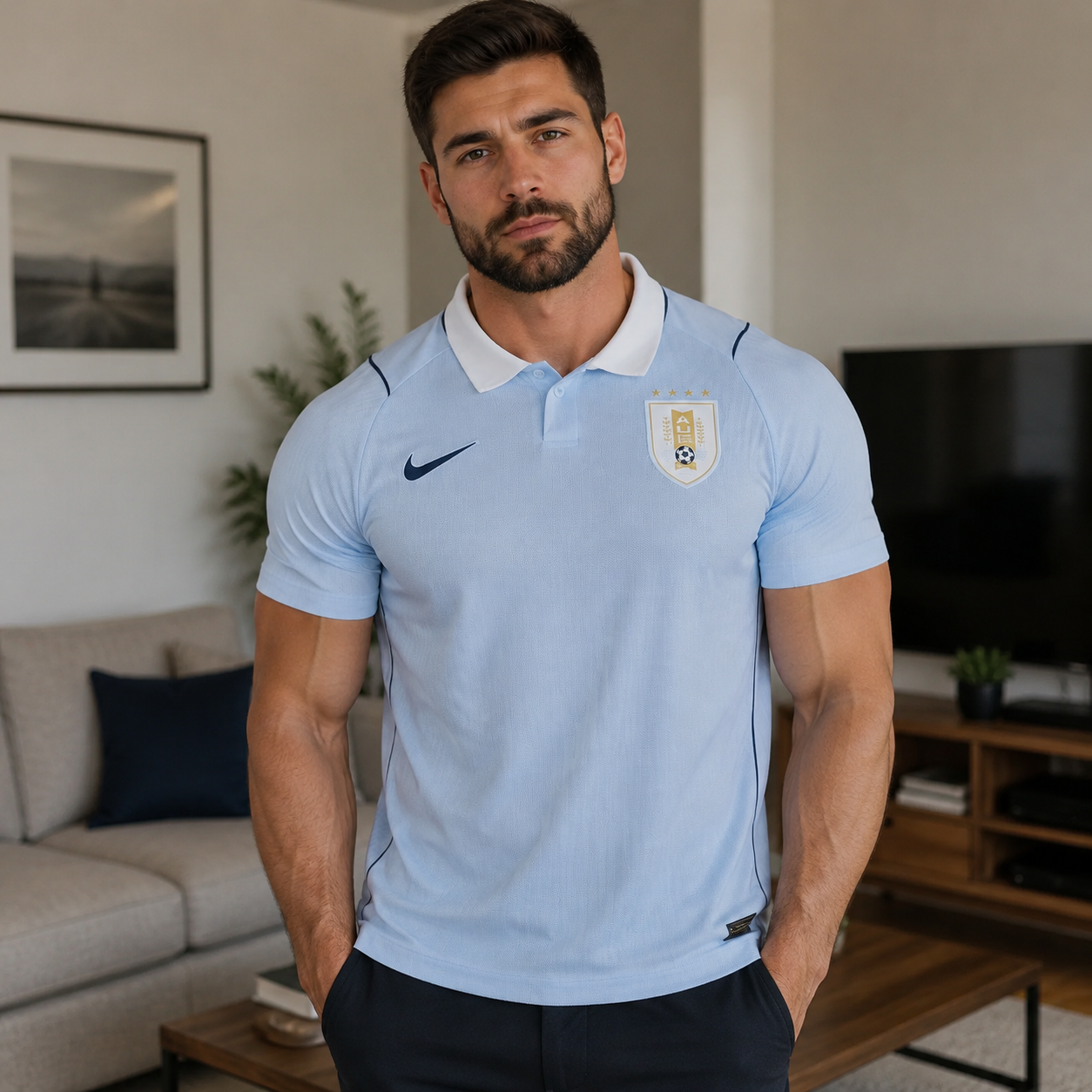 World Cup 2026 Uruguay Team Home Football Jersey Player Version - JerseyFun