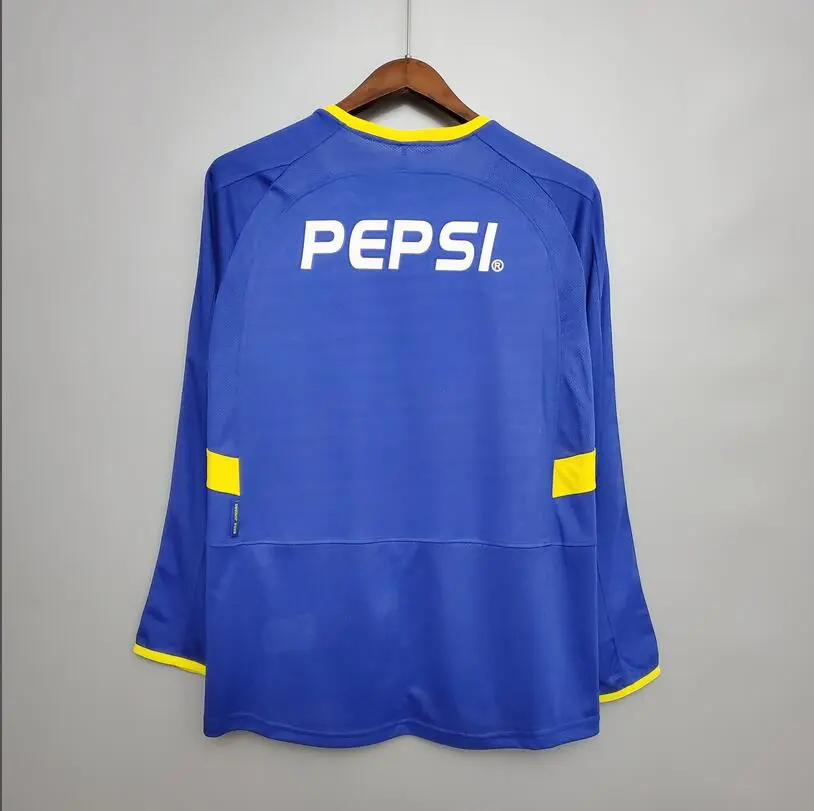 Retro 2003-04 Boca Juniors Long sleeve home Football jersey Retro