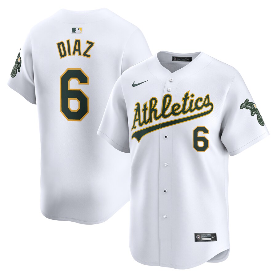 Jordan Diaz Oakland Athletics Home Limited Player Jersey White