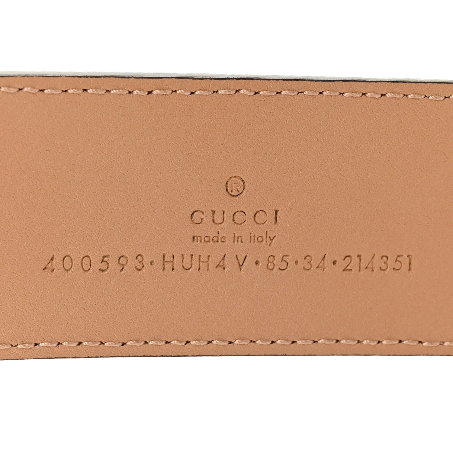 GG Supreme Monogram Plutone Calfskin Enamel Double G 40mm Belt 85 34 Beige Ebony Camelia