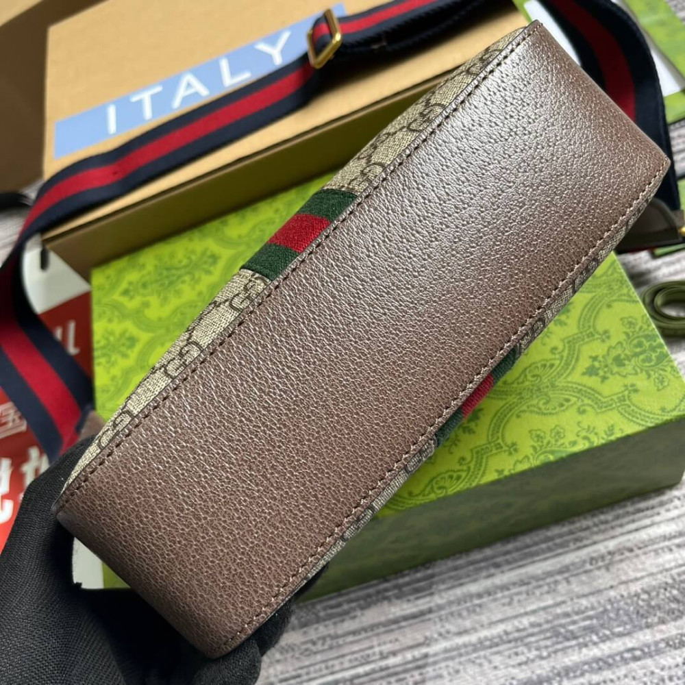 Gucci Ophidia Small Crossbody Bag Beige/Ebony 24cm/9.4in