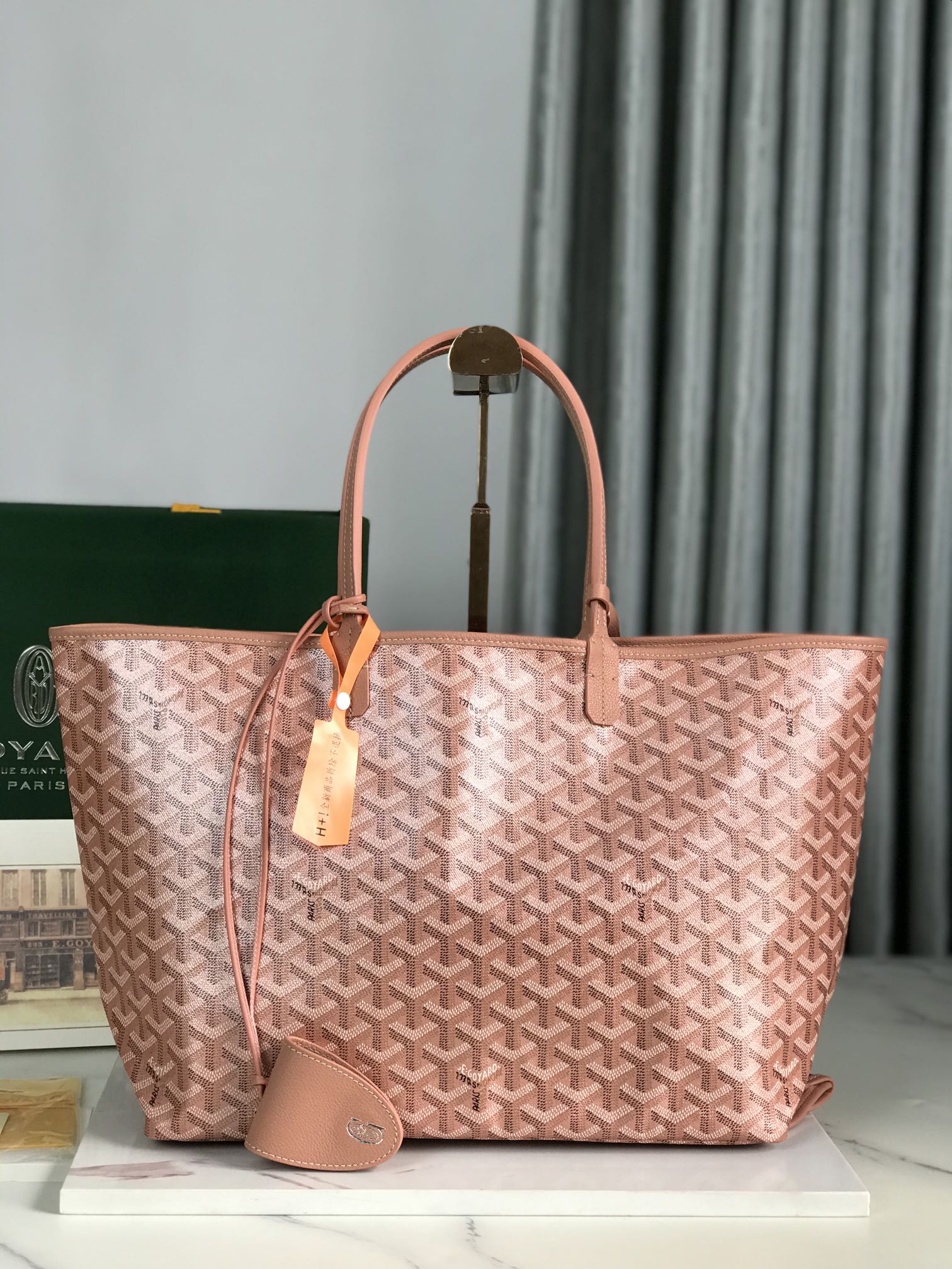 Goyard Saint Louis Pm 34cm Manhattan Pink Goyardine Canvas And Calfskin