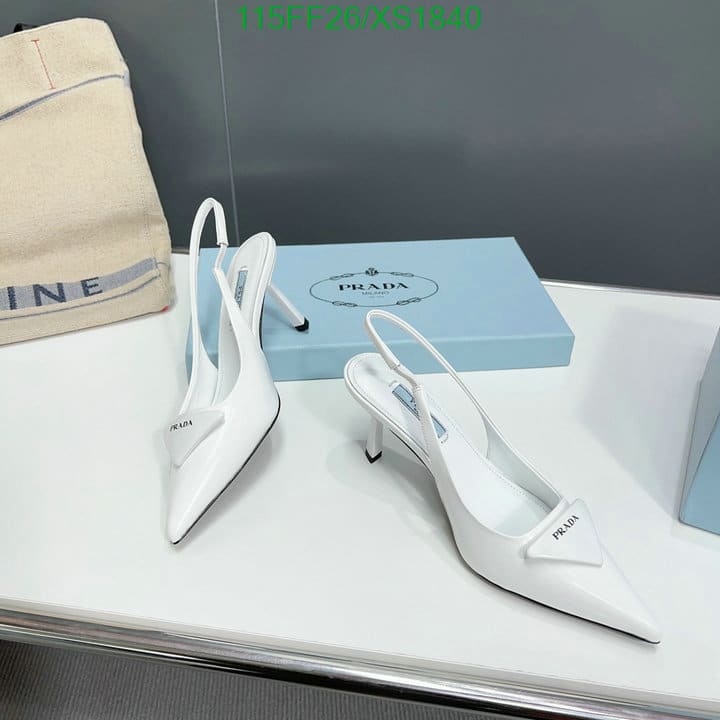 Prada Brushed Leather Slingback Pumps White 1I901M055F0009F075