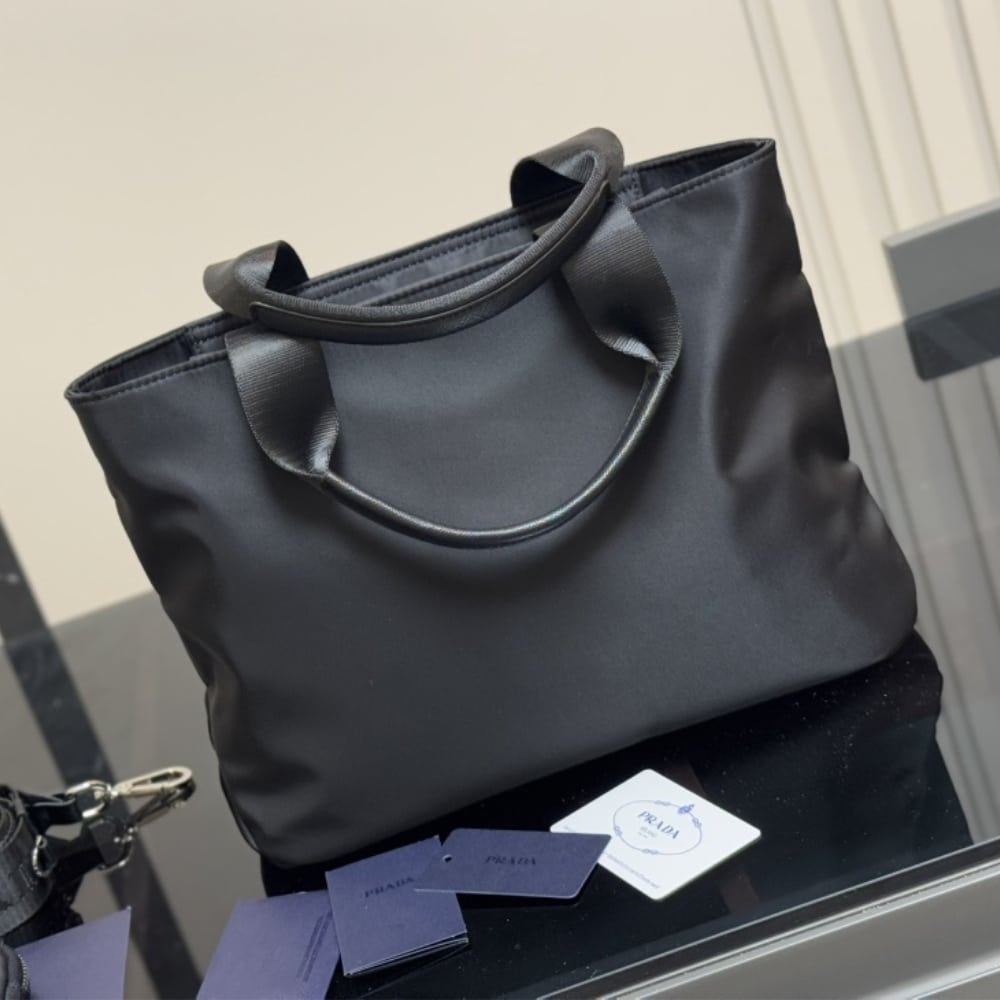 Prada Re Nylon Tote Bag Black 32Cm