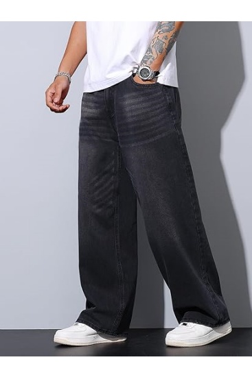 Mens Wide Leg Baggy Jeans