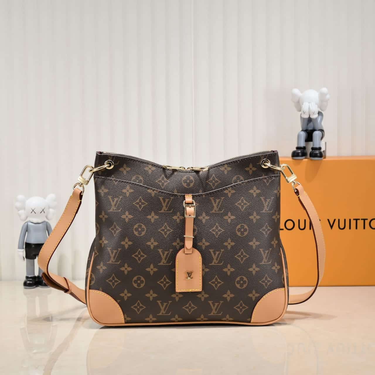 Louis Vuitton Odéon MM Monogram Canvas Shoulder Bag Brown 31 cm M45355