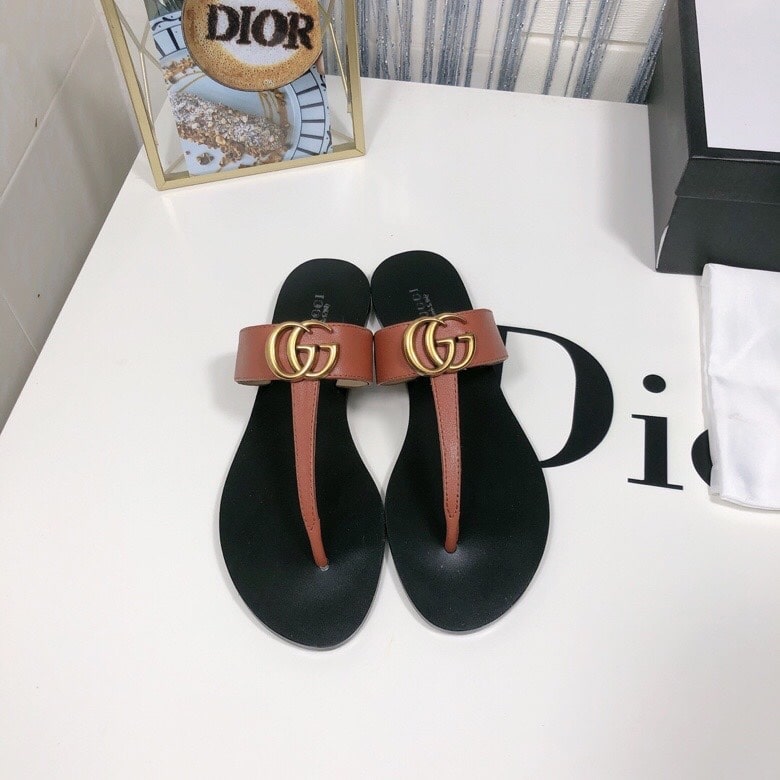 Gucci Double G Thong Leather