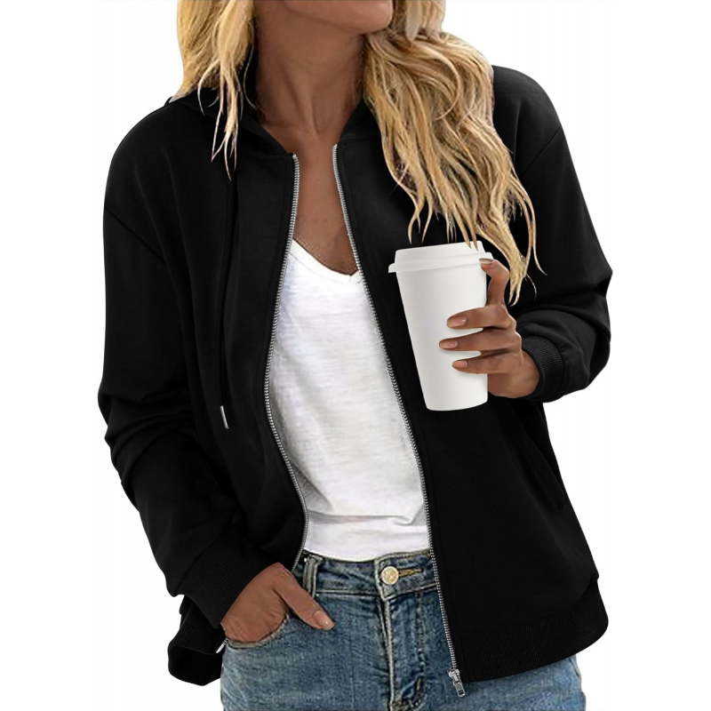 Women's Zip Up Jacket Casual Long Sleeve