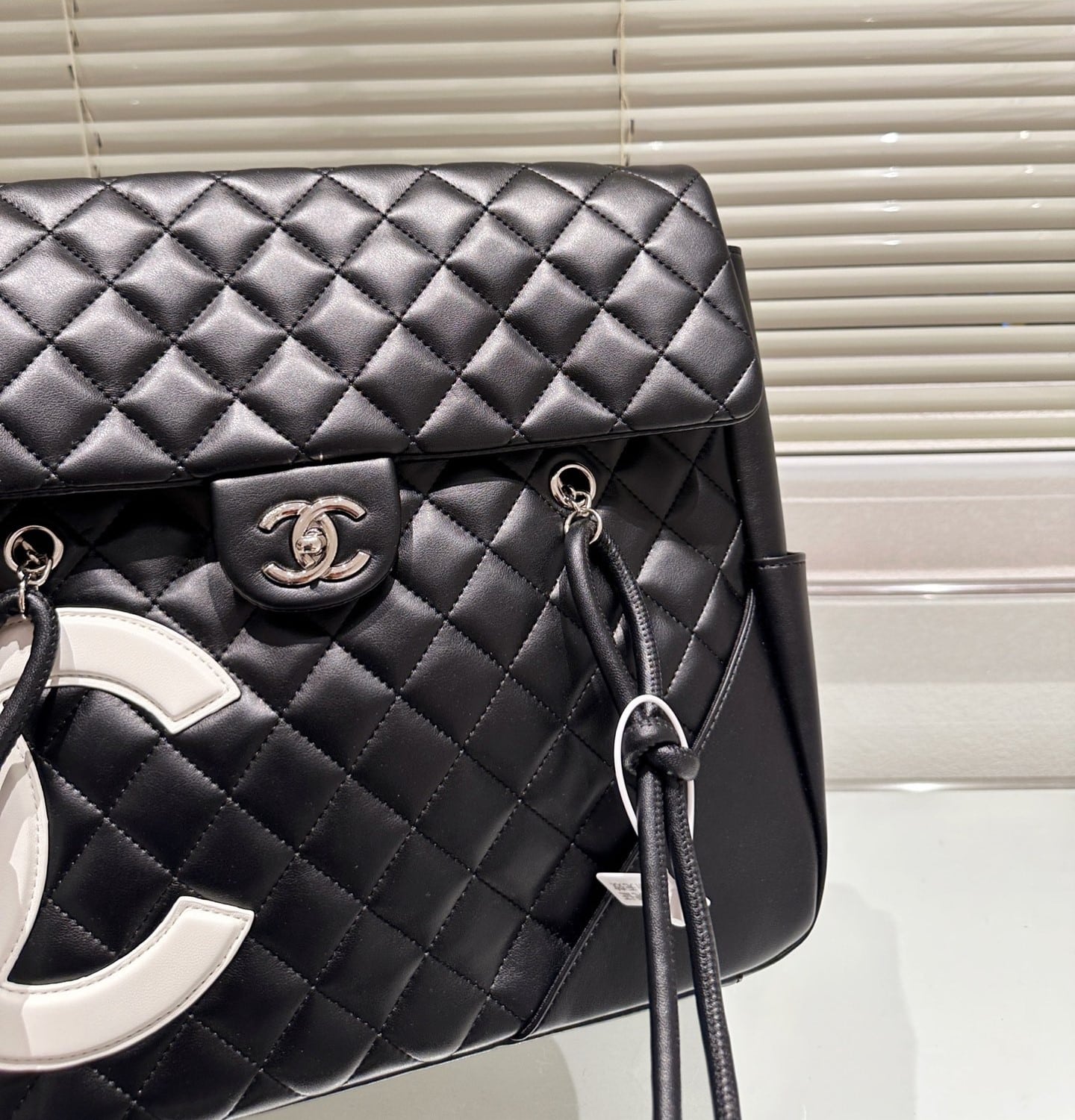 Chanel Cambon Flap Tote Quilted Leather Black 36Cm