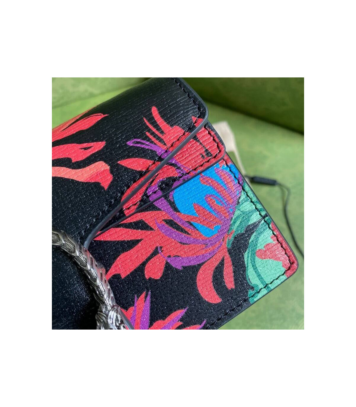 Gucci Dionysus Ken Scott Print Super Mini Bag Black
