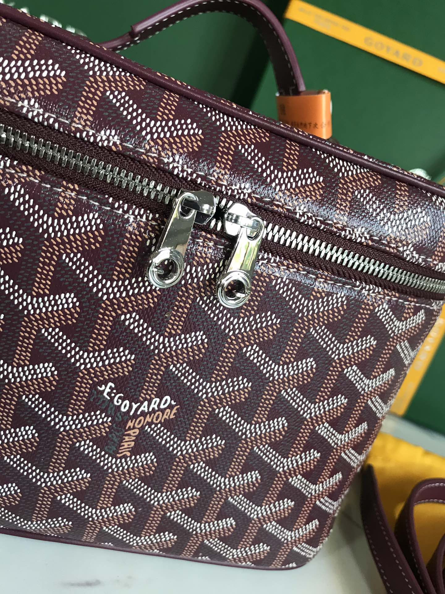 Goyard Muse Vanity Case 20 Cm Wine Red Goyardine Canvas