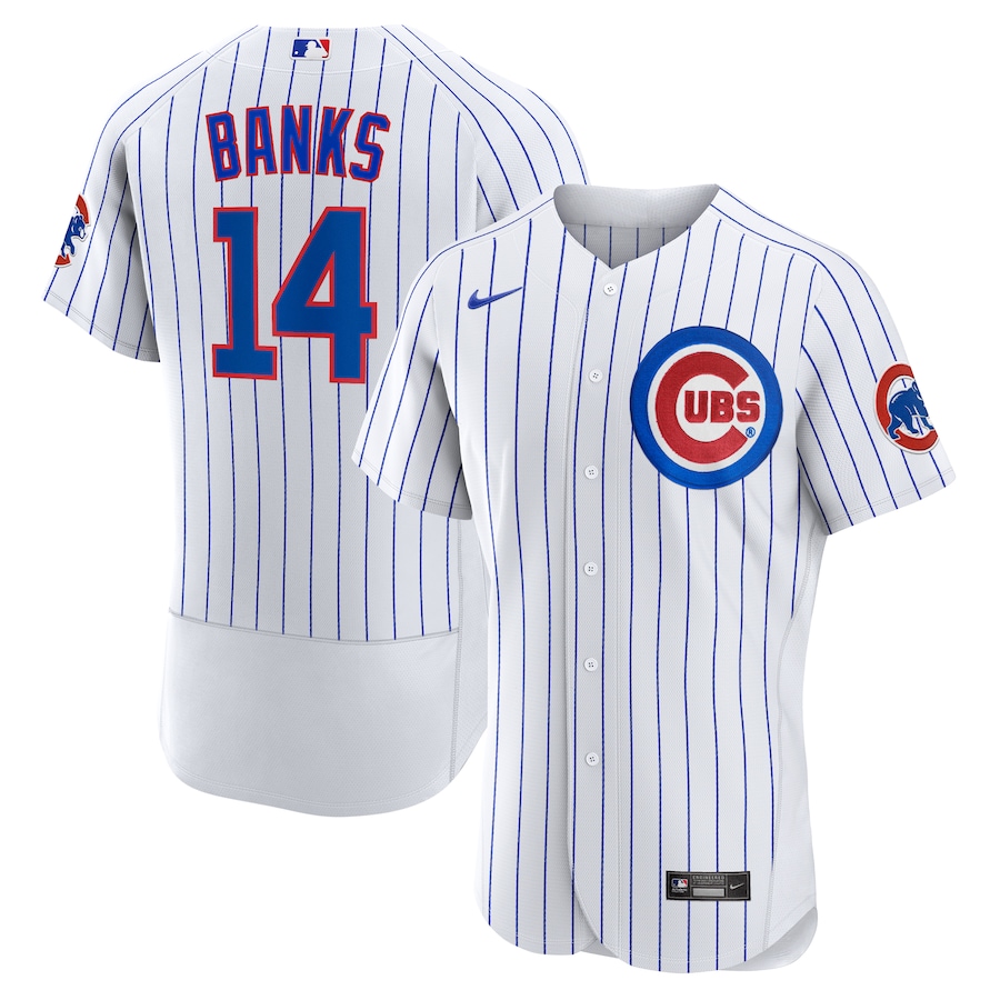 Ernie Banks Chicago Cubs Home Retired Player Jersey White