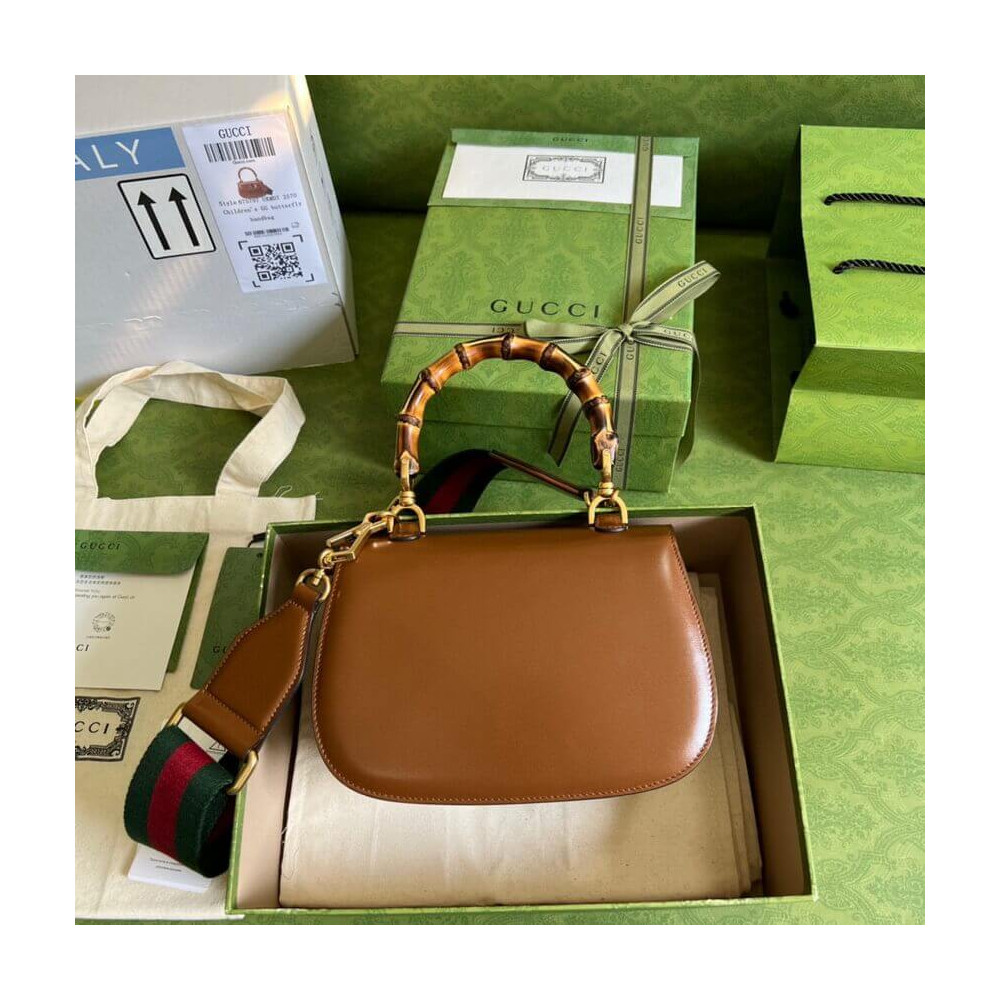 Gucci Small Top Handle Bag with Bamboo Cuir