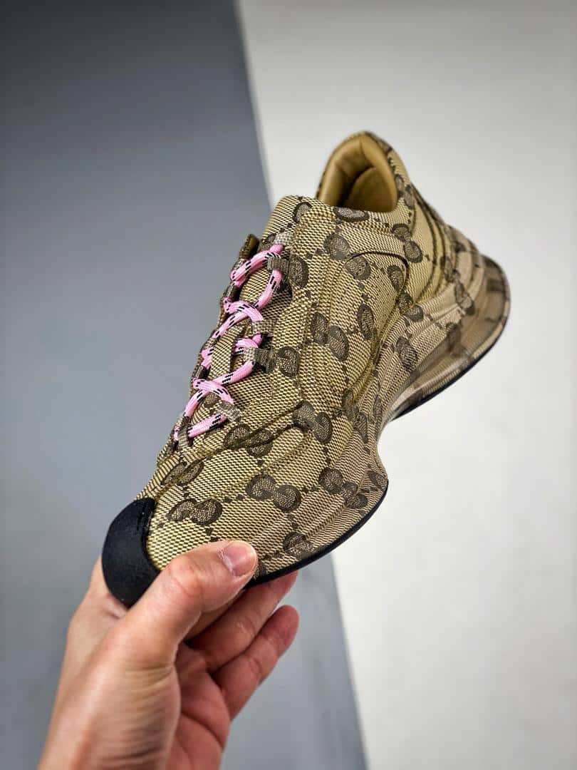 Gucci Women’S Gucci Run Sneaker In Water Transfer Printed Leather Beige 725612 Aabeb 9742