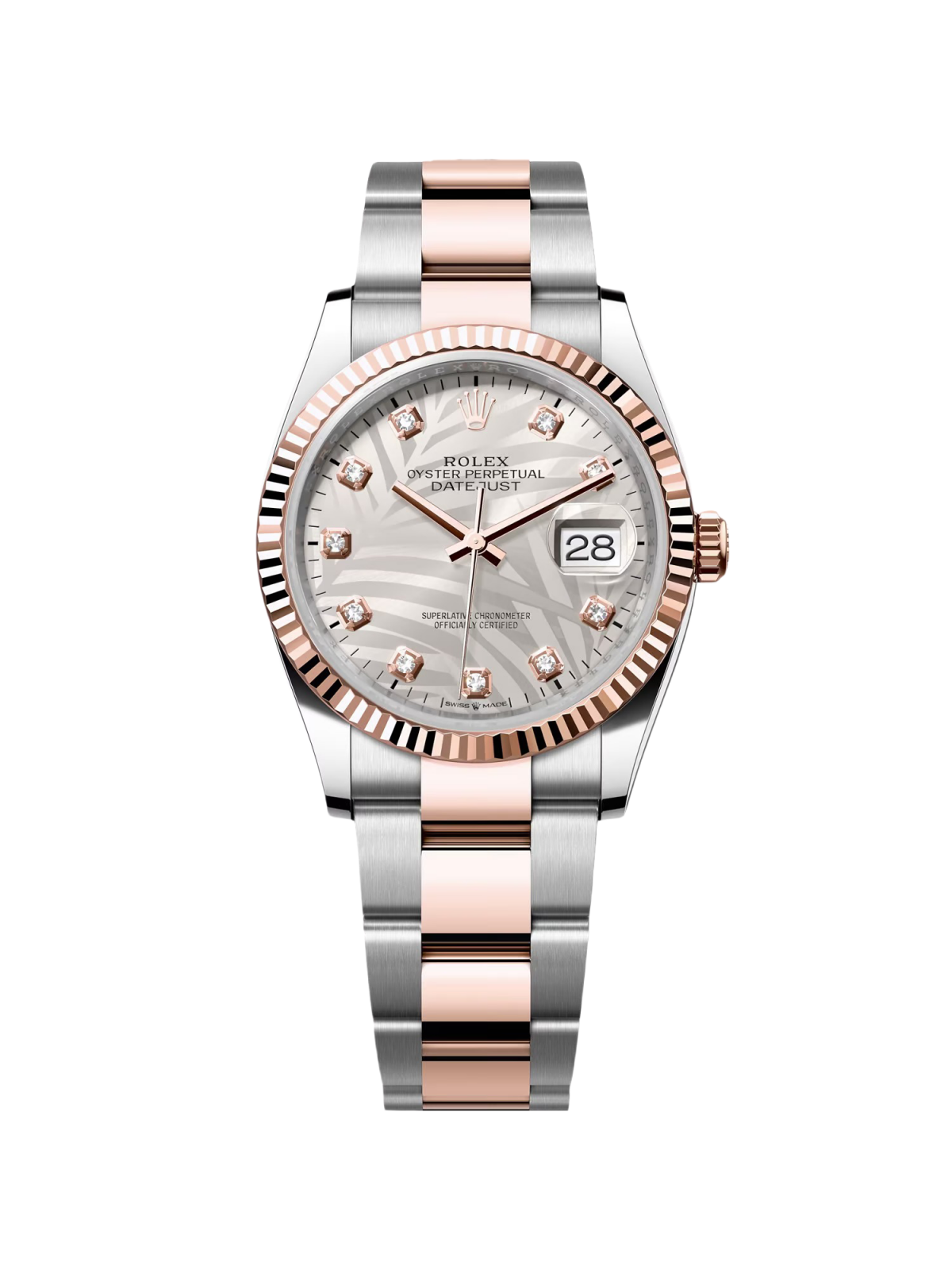 Rolex  Datejust 36mm 126231 Silver Palm Motif Dial 36mm