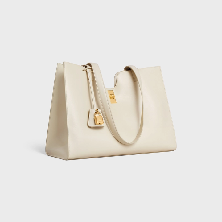 CABAS 16 IN SMOOTH CALFSKIN LIMESTONE