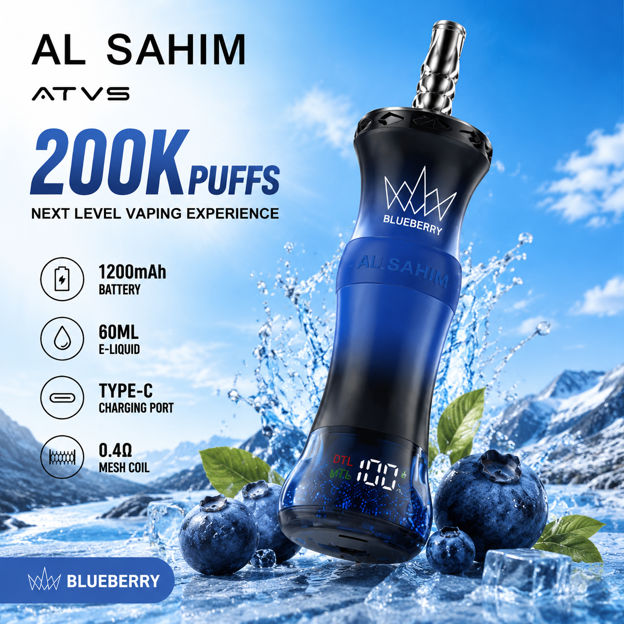【New Arrive】Al Fakher ATVS 200K PUFFS Disposable Vape