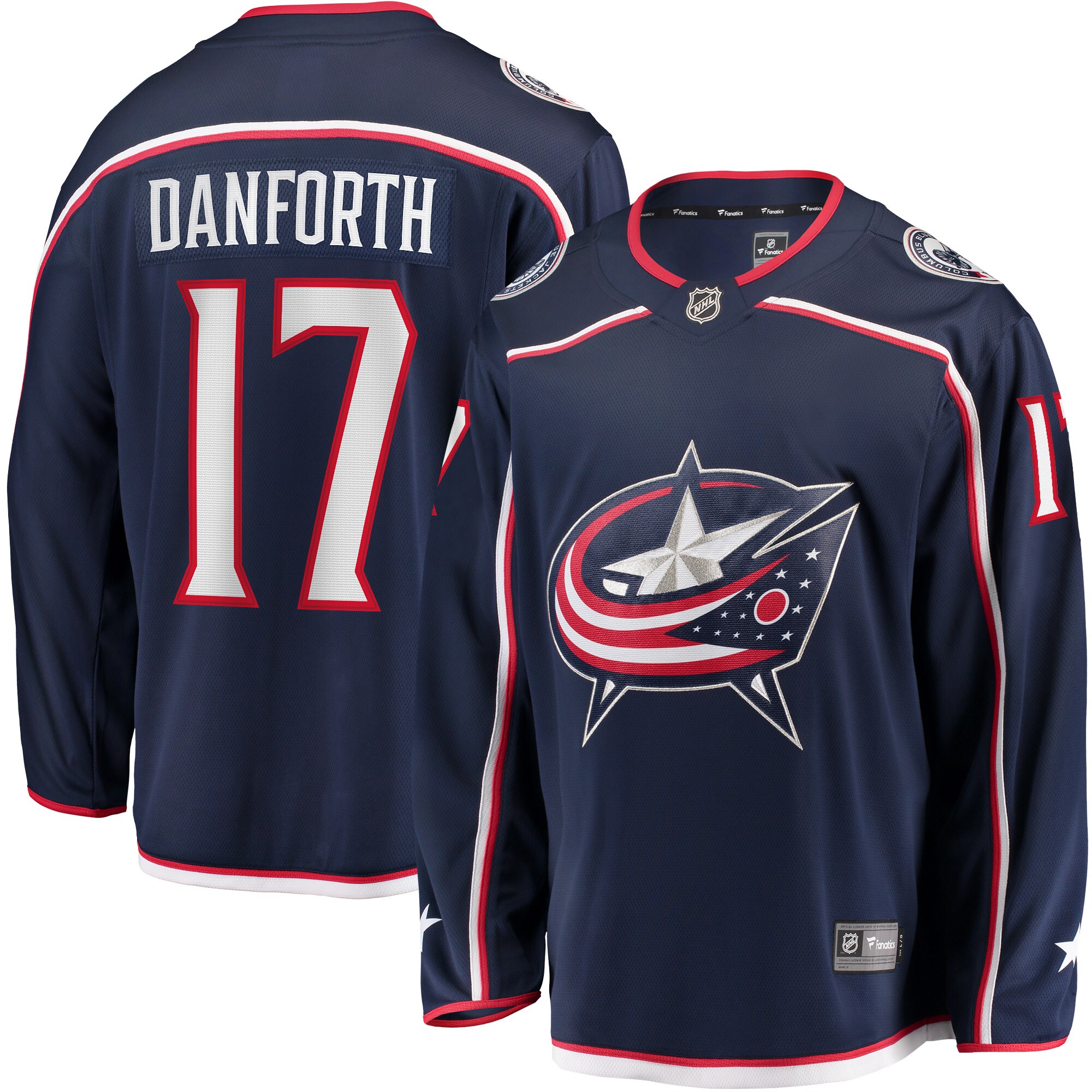 Justin Danforth Columbus Blue Jackets Fanatics Home Breakaway Player Jersey – Navy