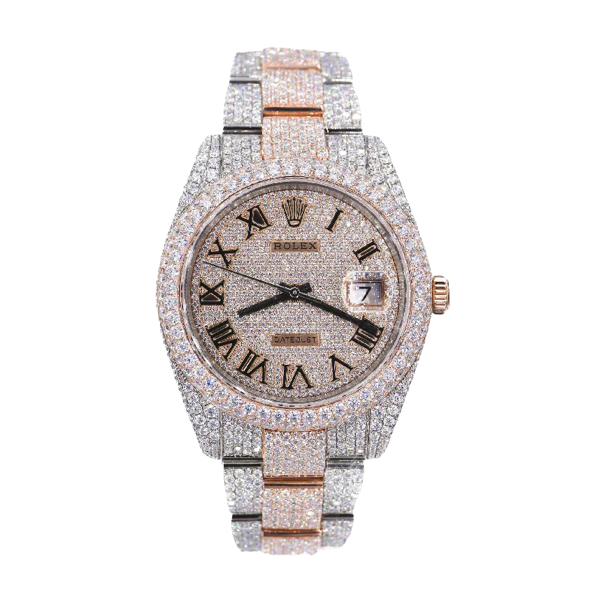 Rolex Datejust II 41mm two-tone oyster strap in rose gold.