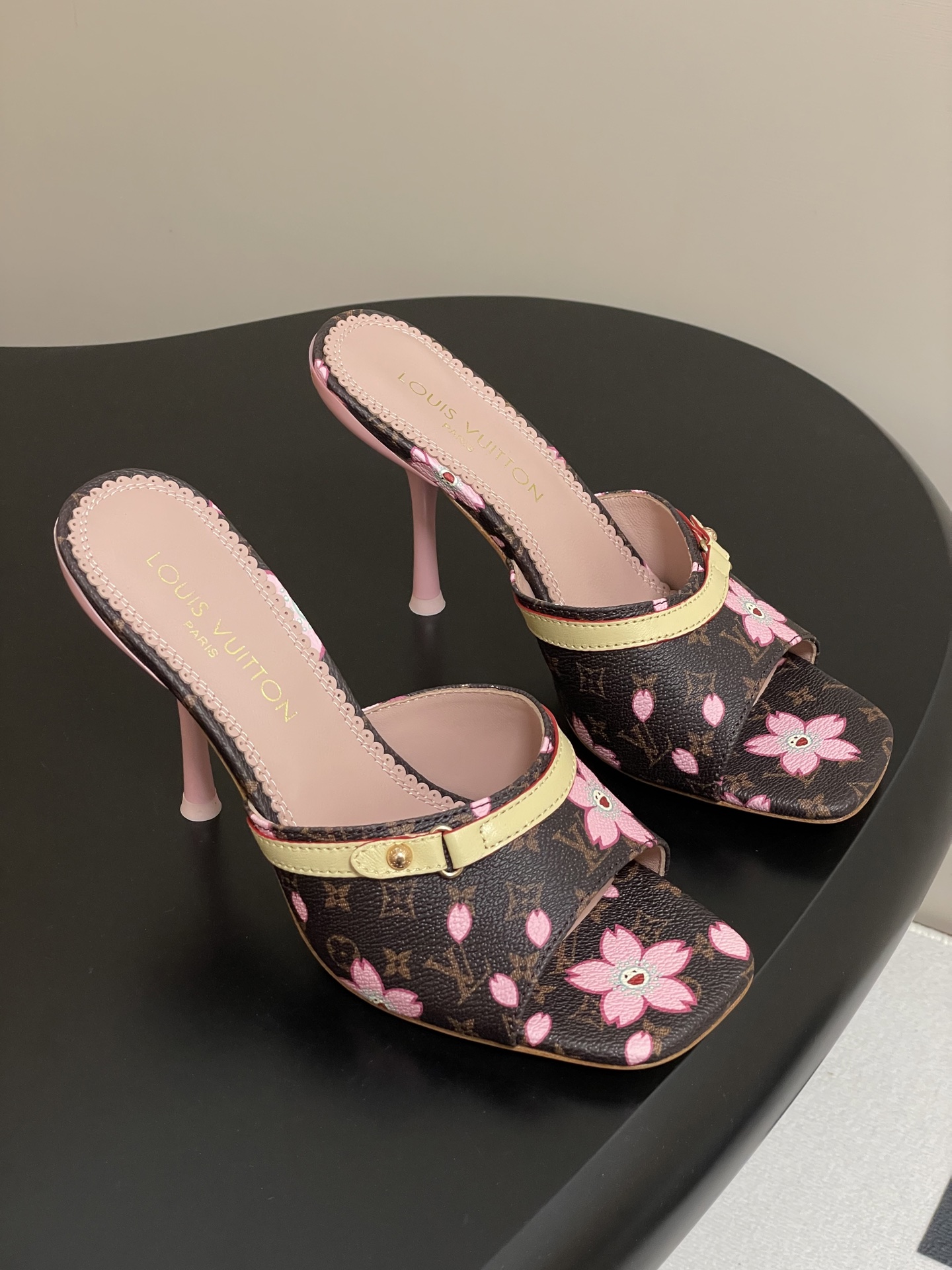 Louis Vuitton x Takashi Murakami Cherry Blossom Mule Brown Monogram Canvas