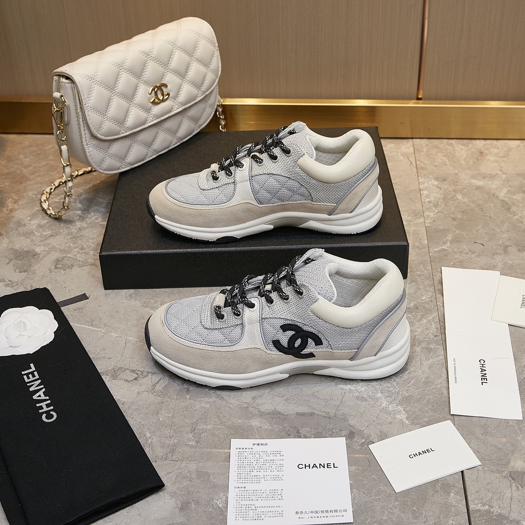 Chanel Low Top Trainer Gray White