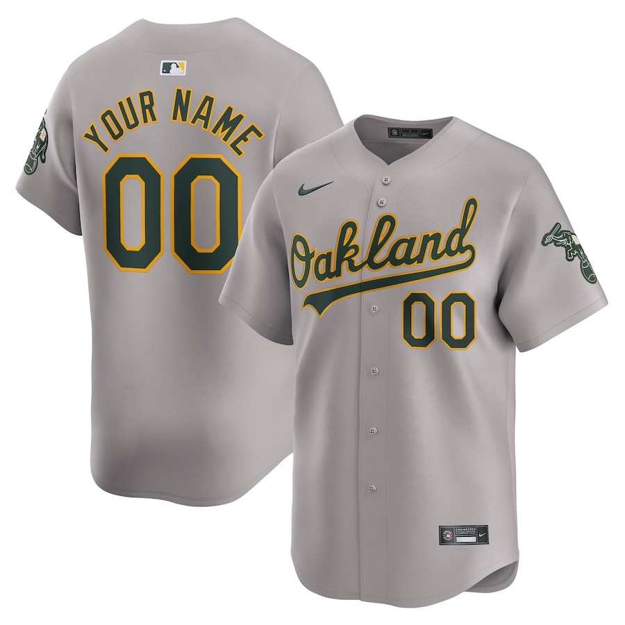 Oakland Athletics Away Limited Custom Jersey Gray