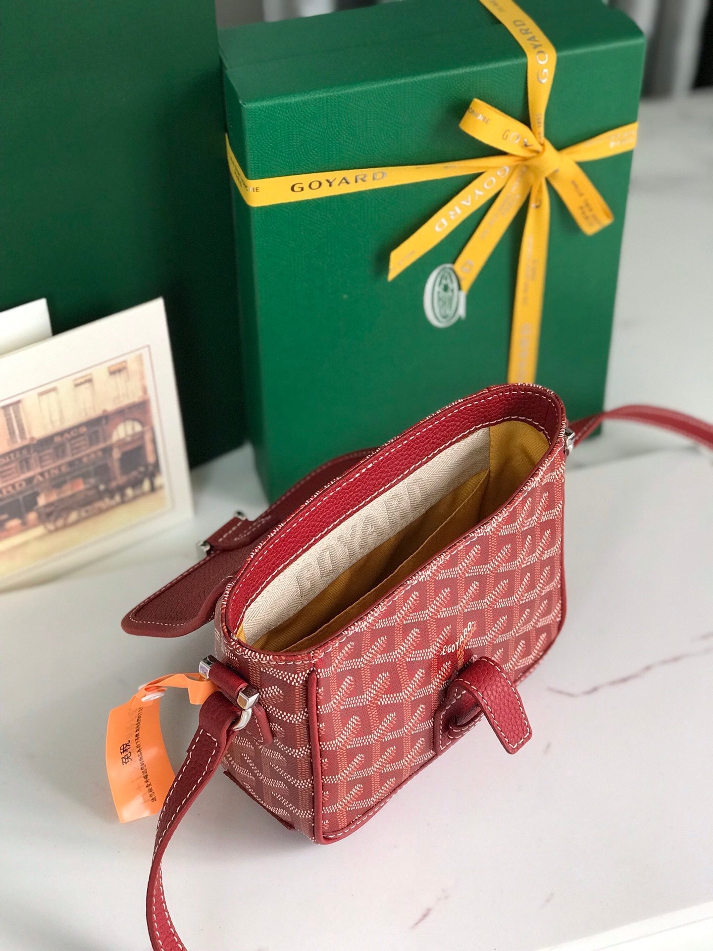 Goyard Grand Bleu 16cm Classic Red Goyardine Canvas And Lambskin