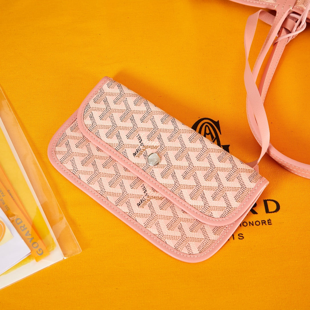 Goyard Saint Louis Pm 34Cm Pink Canvas Chevroches Calfskin