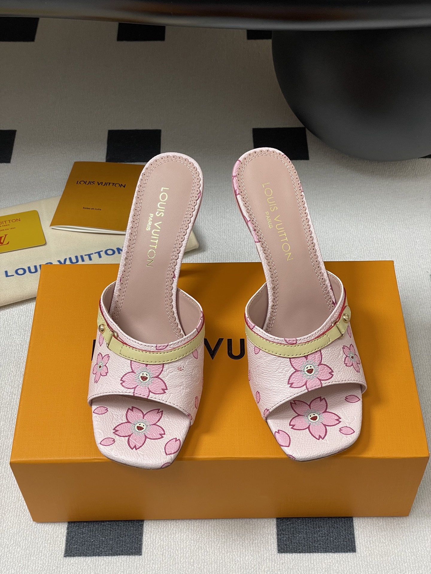 Louis Vuitton x Takashi Murakami Cherry Blossom Mule Pink Monogram Canvas