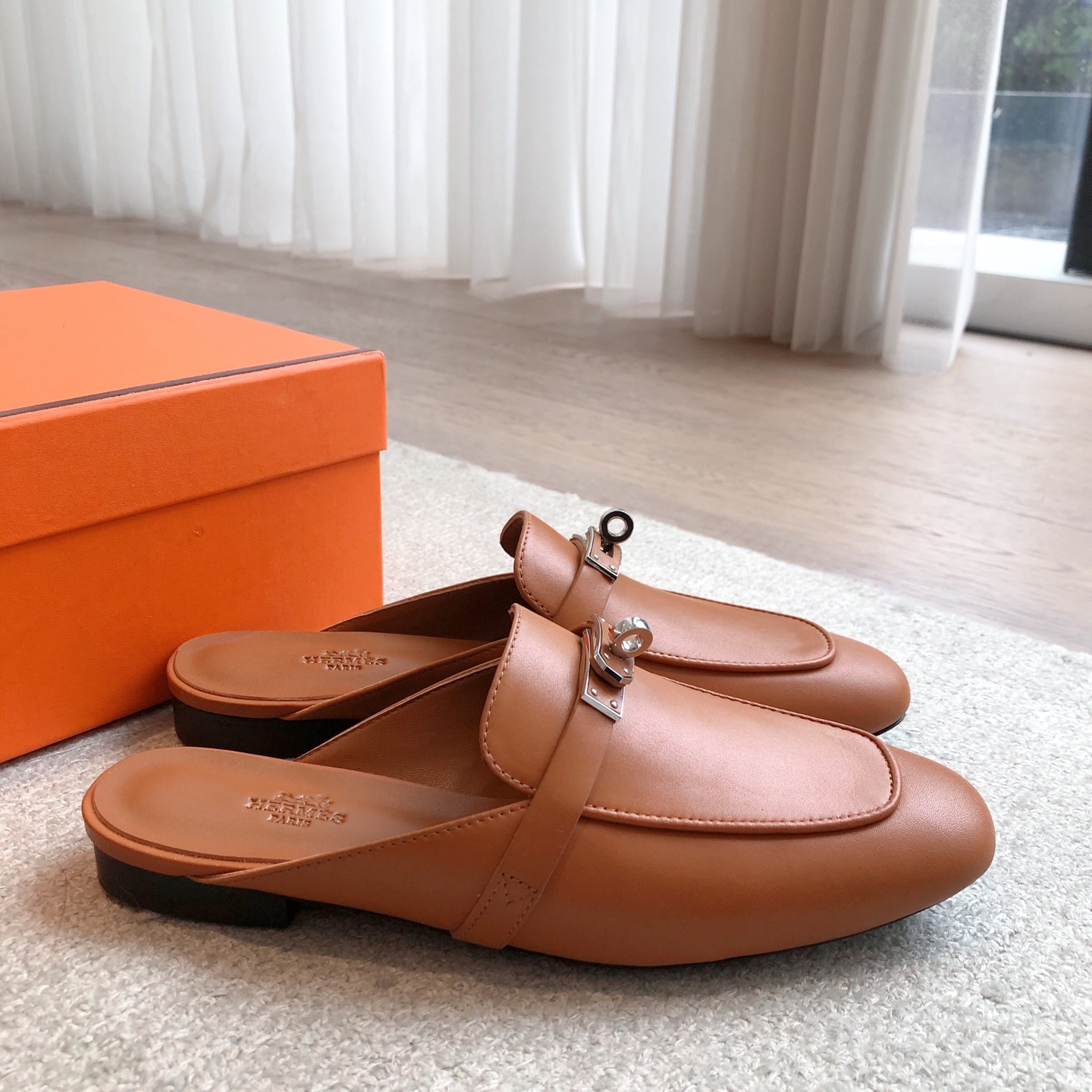 Hermes Oz Mule Brown