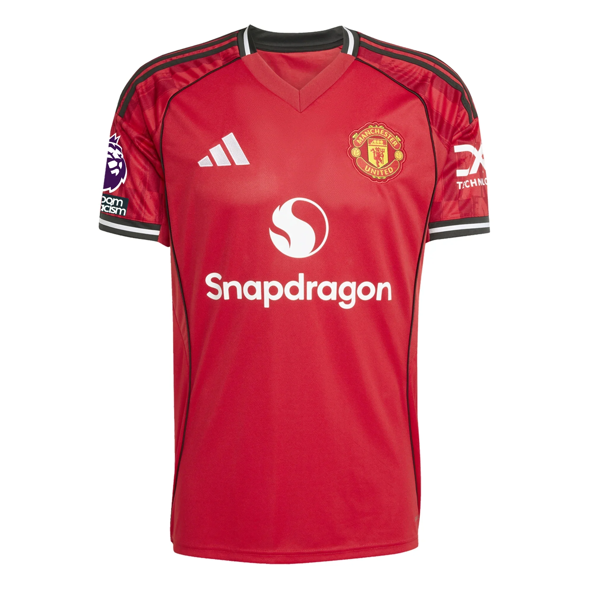 adidas Bruno Fernandes Men's Manchester United Home Jersey 25/26 w/ EPL + NRFR Patches (Red)