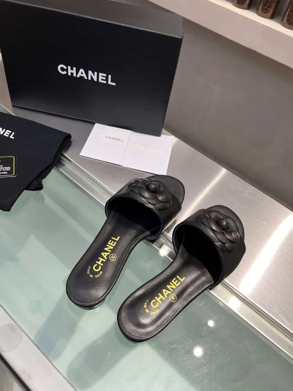 Chanel Mules With Camellia In Black G45499 X01000 94305