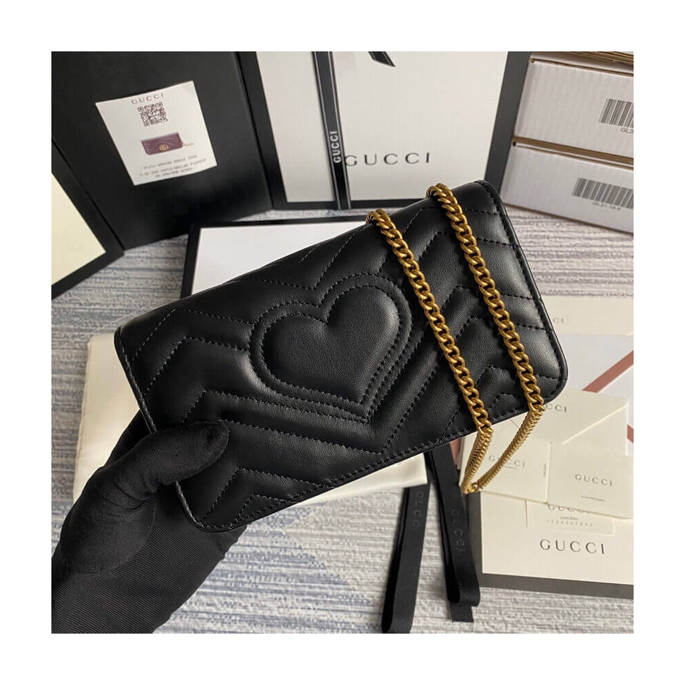 Gucci GG Marmont Mini Bag In Black Leather