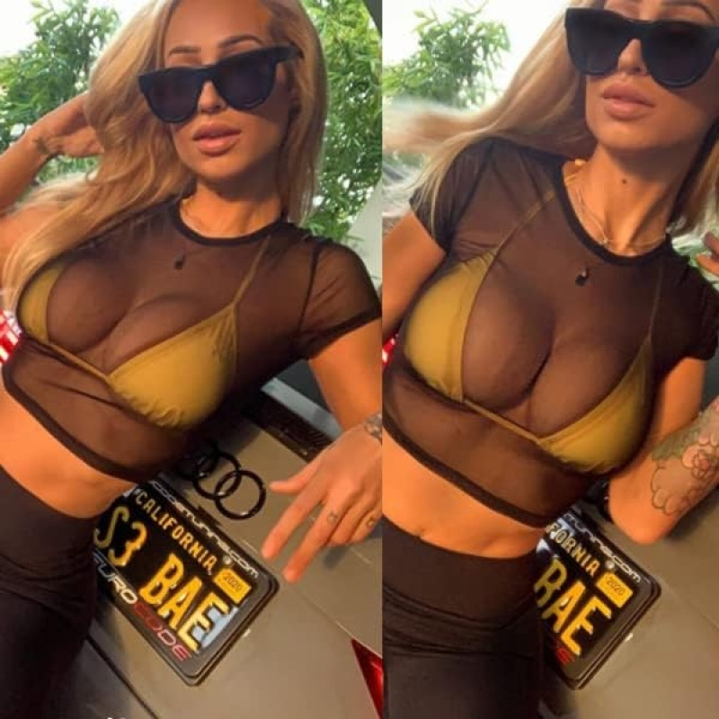 Women's Mesh Crop Top with Short Sleeves and Bodycon Design