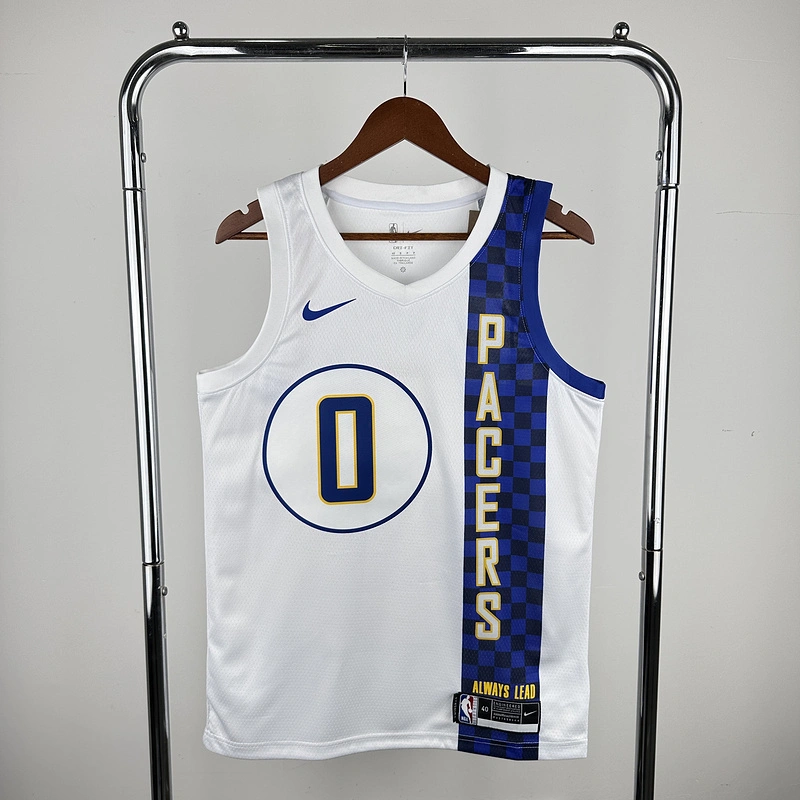 2020 NBA Indiana Pacers 0 HALLIBURTON Basketball jersey