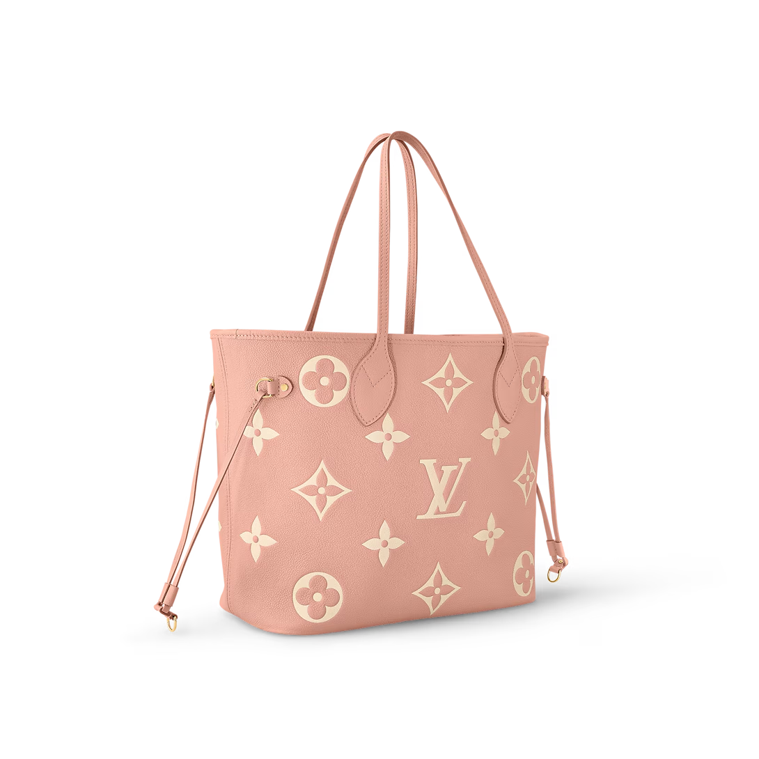 Louis Vuitton Neverfull MM Tote Bag Monogram Empreinte Trianon Pink / Cream 31cm M46329