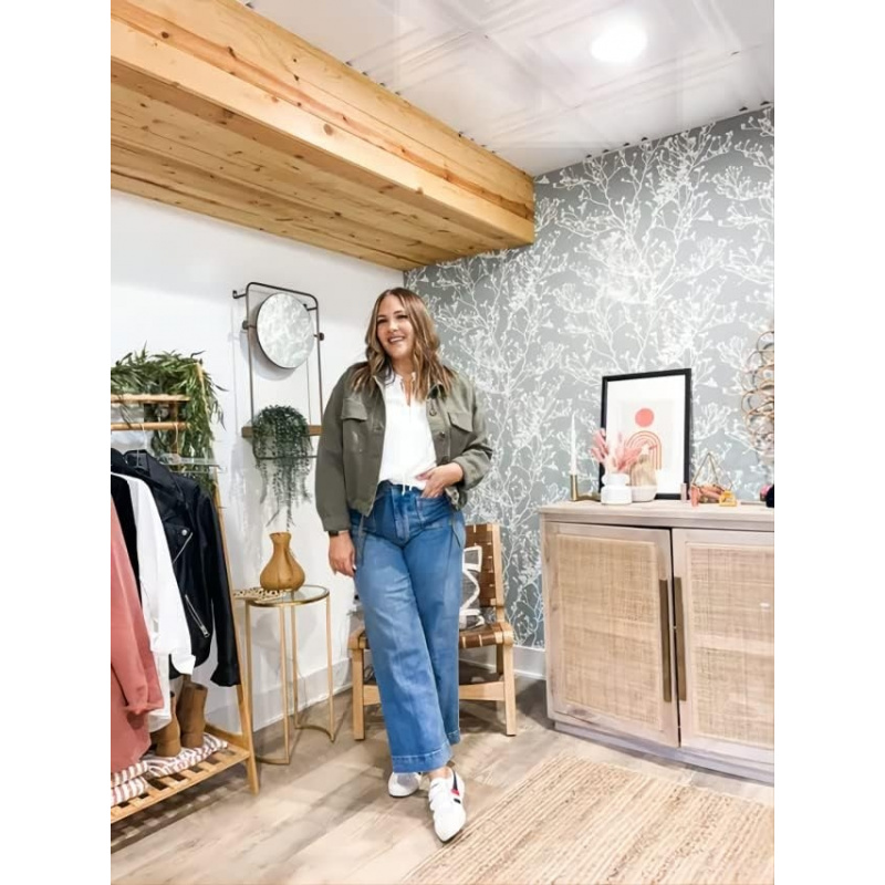 Women's Military Safari Cropped Jackets Button