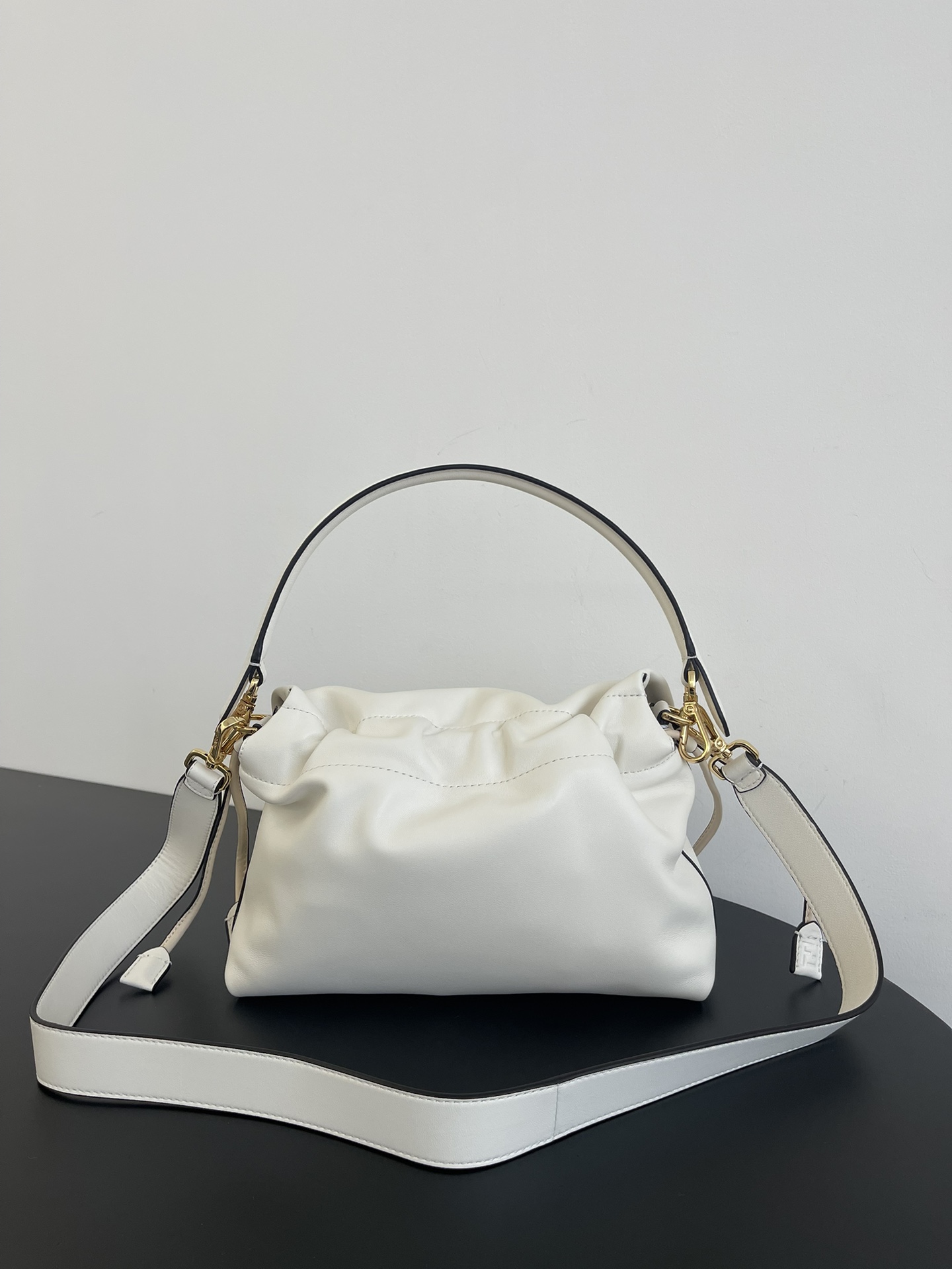 Fendi Mamma Baguette Medium Matcha White Nappa Leather Bag 26.5cm