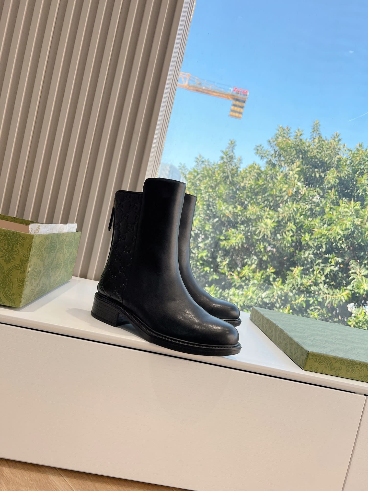 Gucci Leather Ankle Boots Black