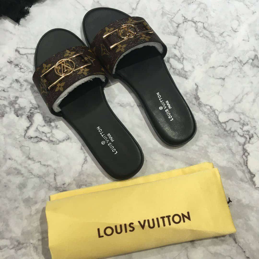 Louis Vuitton Lock It Flat Mules Brown