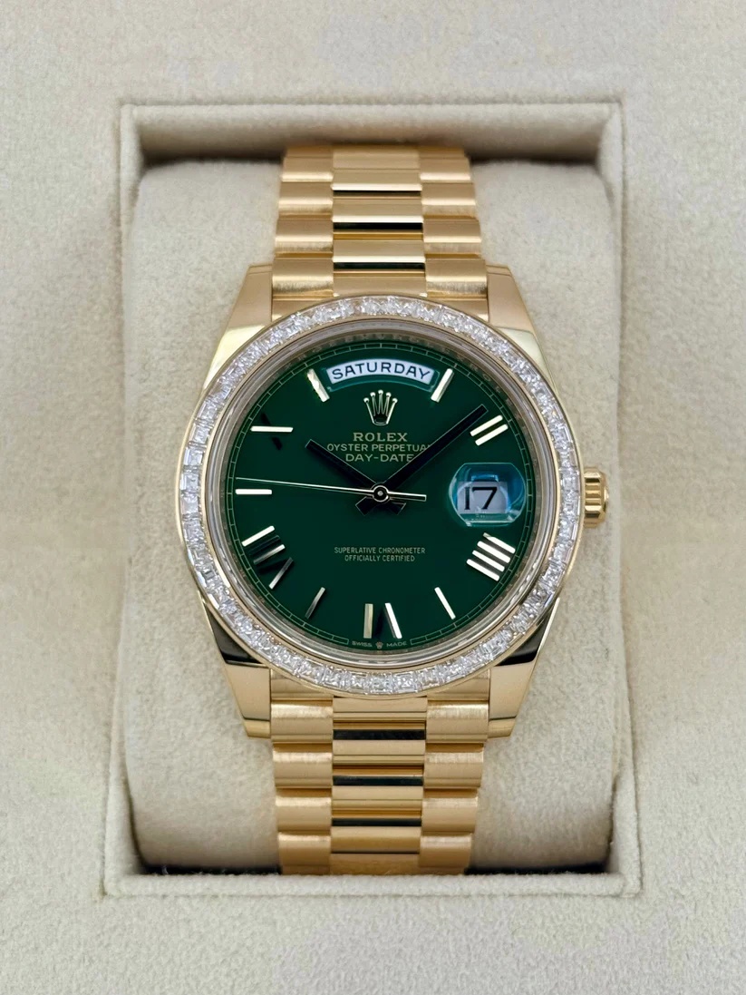 【Super Clone】RLX Day-Date 40mm 228398TBR-0039 Green Dial President Watch