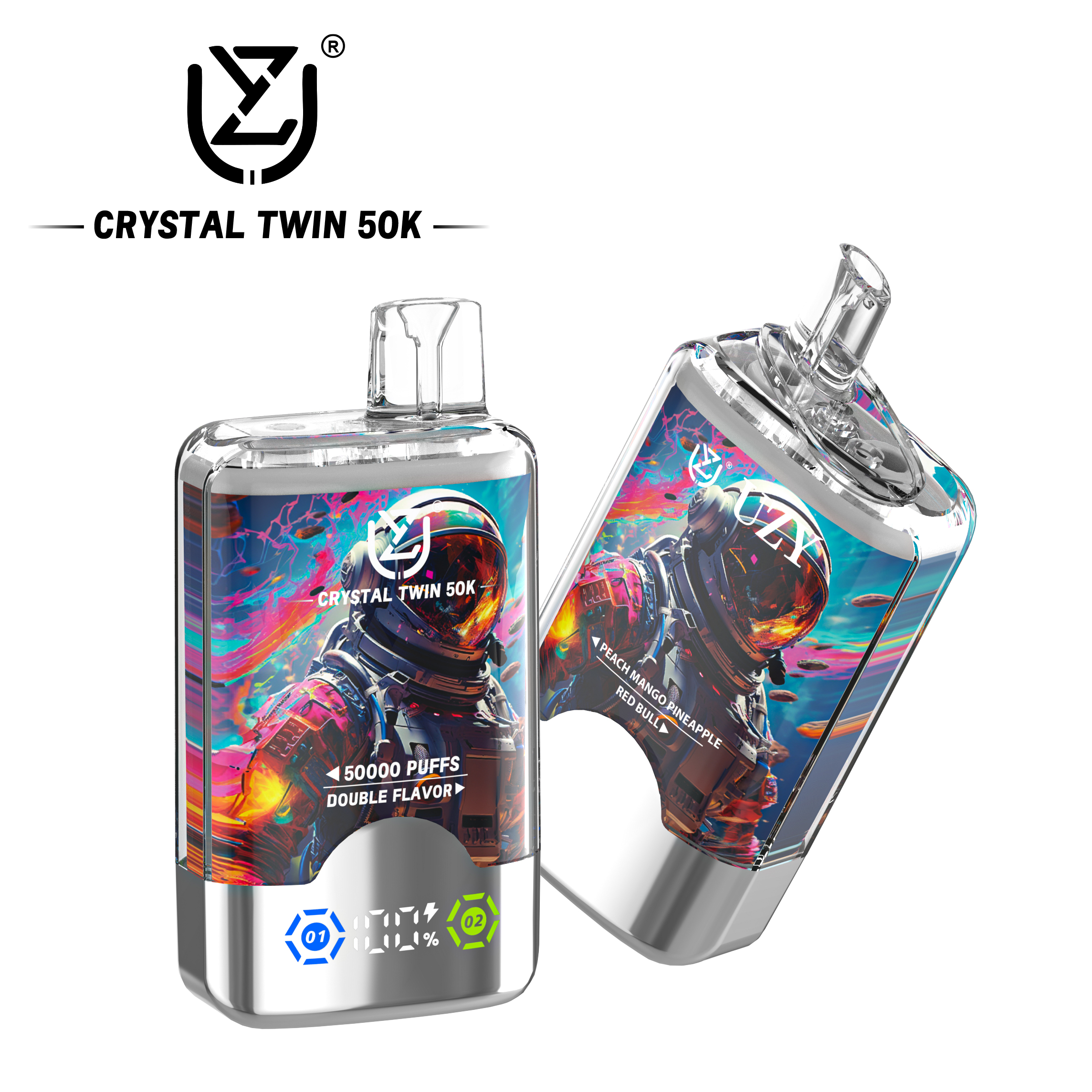 UZY CRYSTAL TWIN 50K Puffs Prefilled Vape |  Rechargeable