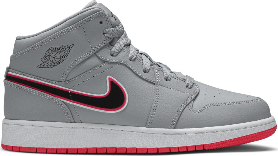 Air Jordan 1 Mid GS Wolf Grey Pink 555112-060
