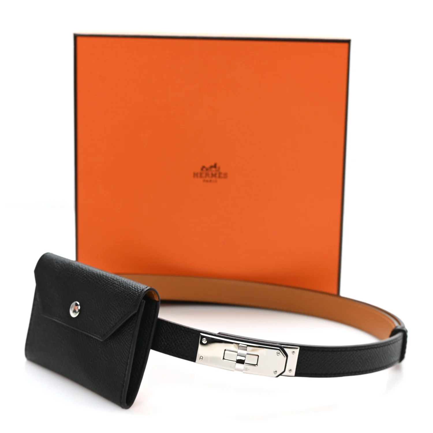 Epsom Kelly Pocket Belt Black