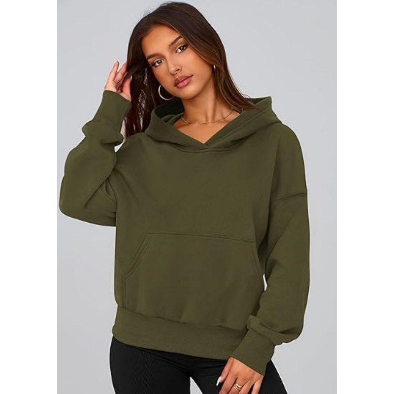 Women's Fall Half Zip Cropped Hoodie Sweatshirt