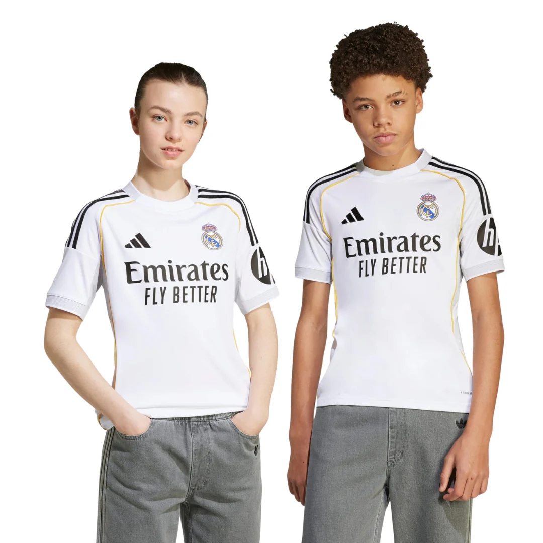 adidas Youth Real Madrid Vini Jr. Home Jersey 25/26 (White)