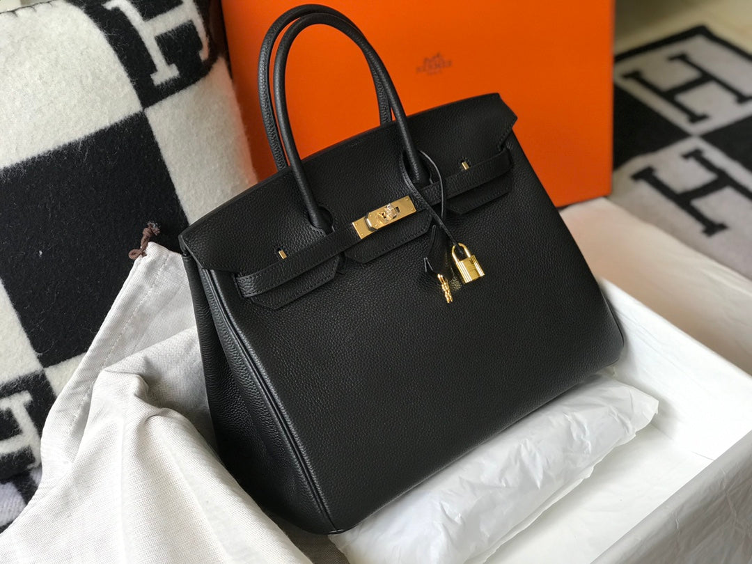 Hermes Birkin 35Cm Bag Black Togo Gold Hardware